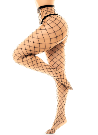 Collant large maille noire - MAL1106BLK